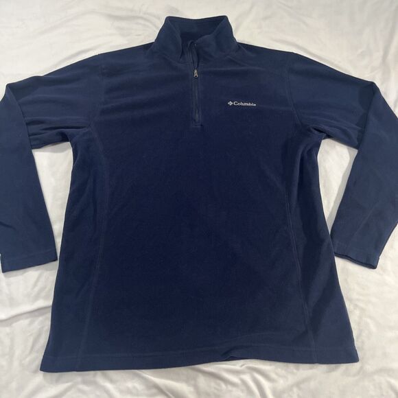 Men’s Medium Navy Half Zip Columbia Pullover Fleece - Picture 2 of 11